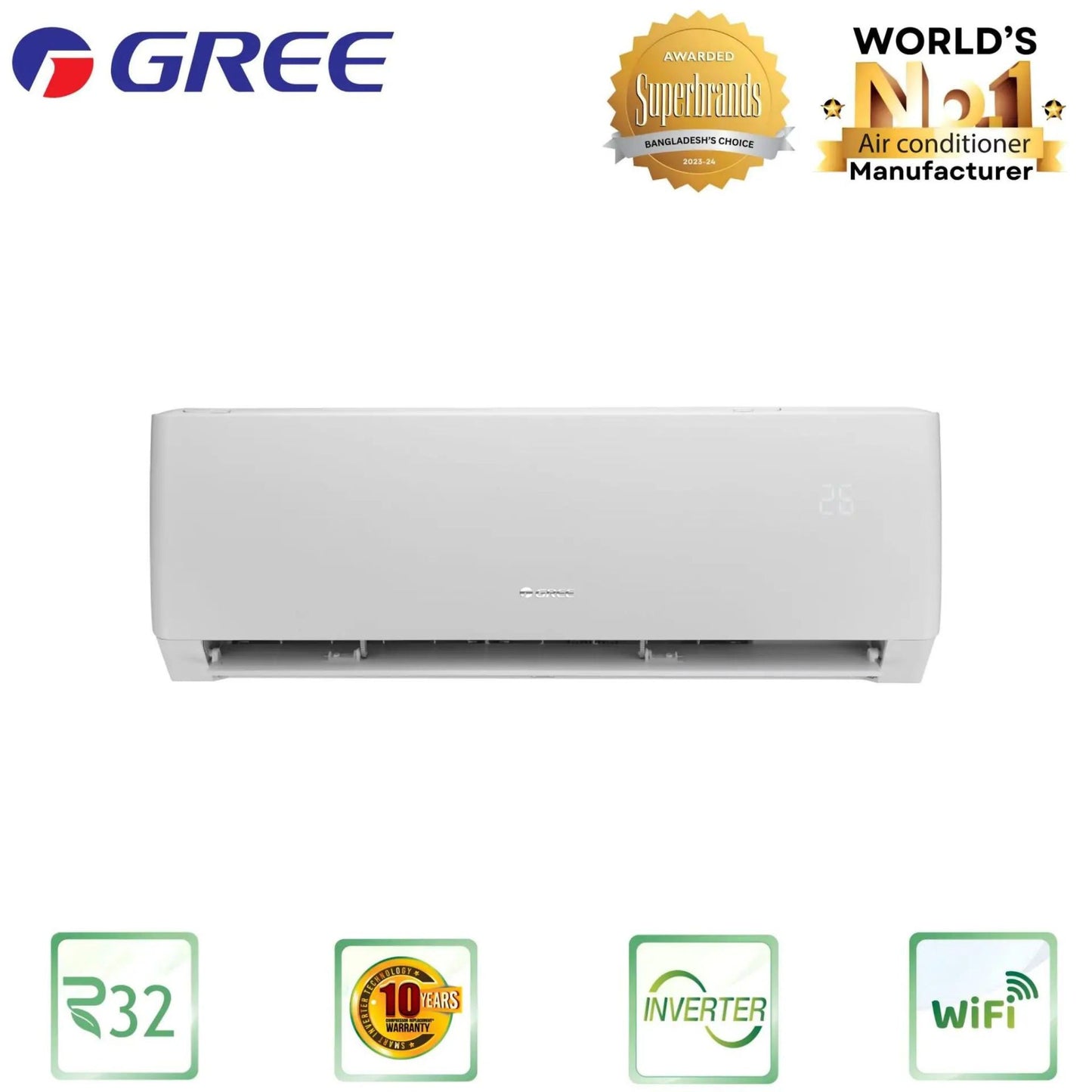 Inverter Gree Pular Split Type Air Conditioner GS-30XPUV32 (Inverter-2.5 TON)