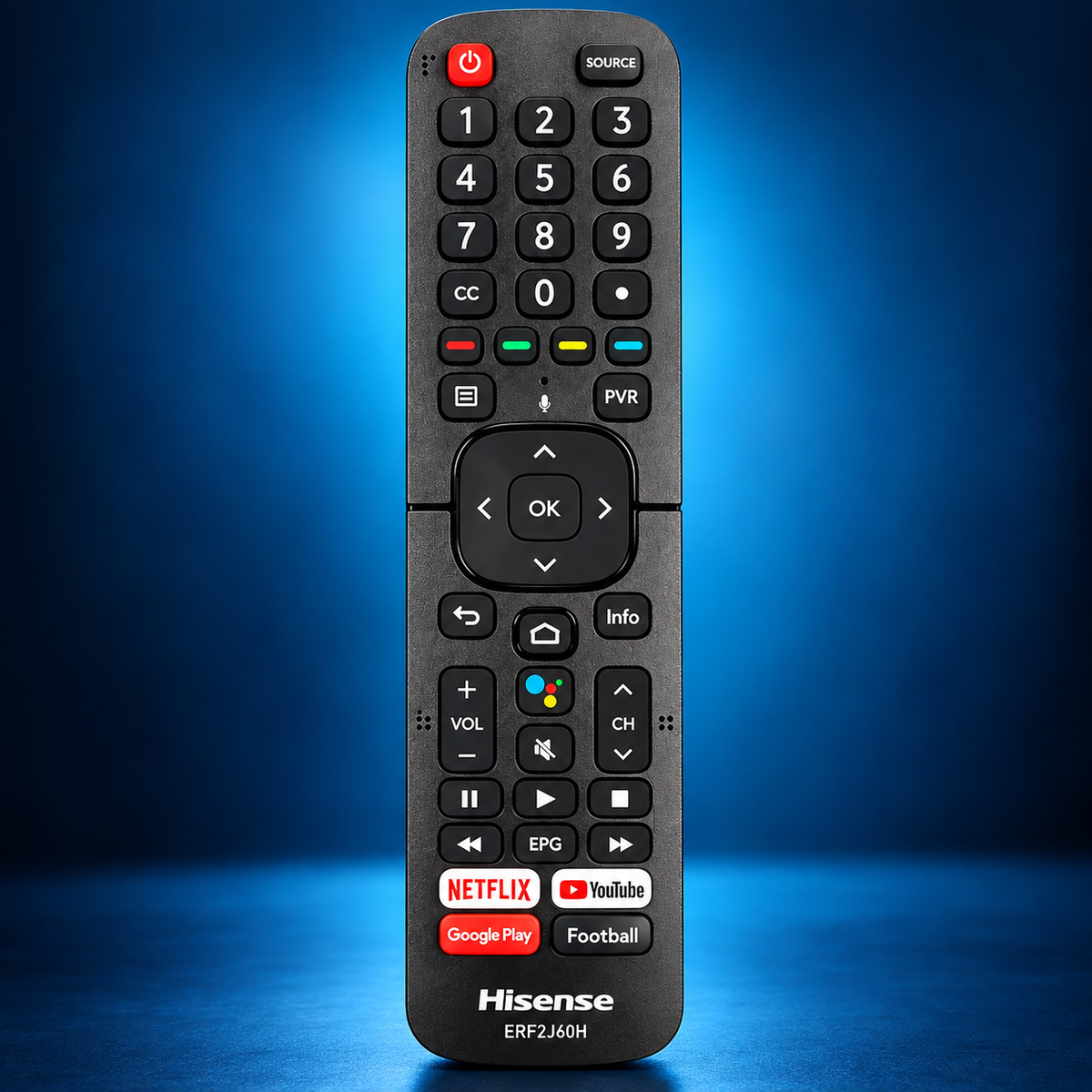 Hisense Smart Android Tv Remote LCD LED OLED QLED UHD 4K Android TVs - Hot Keys Netflix, Google Play, YouTube, Football